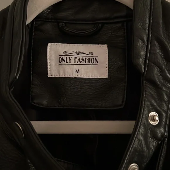 Never Worn! - Faux Leather Moto Jacket - Picture 2 of 4